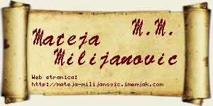 Mateja Milijanović vizit kartica
